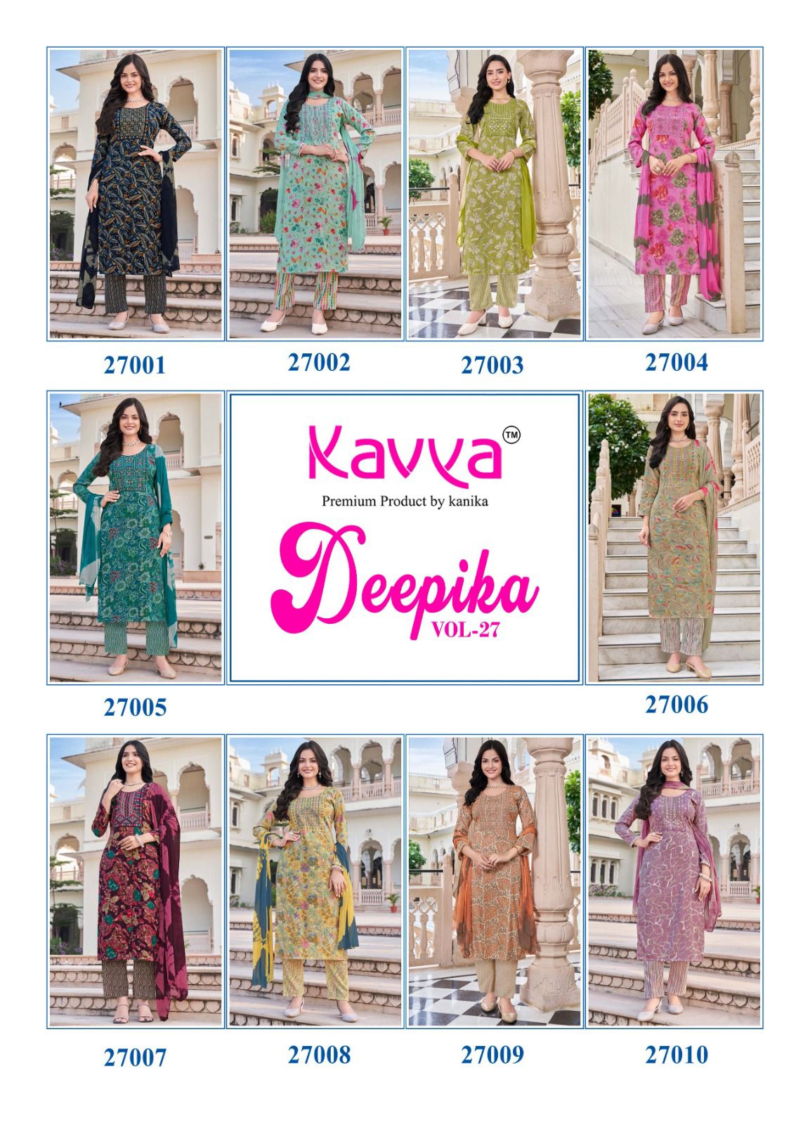 Deepika Vol 27 By Kavya Capsule Printed Kurti With Bottom Dupatta Wholesalers In Delhi
